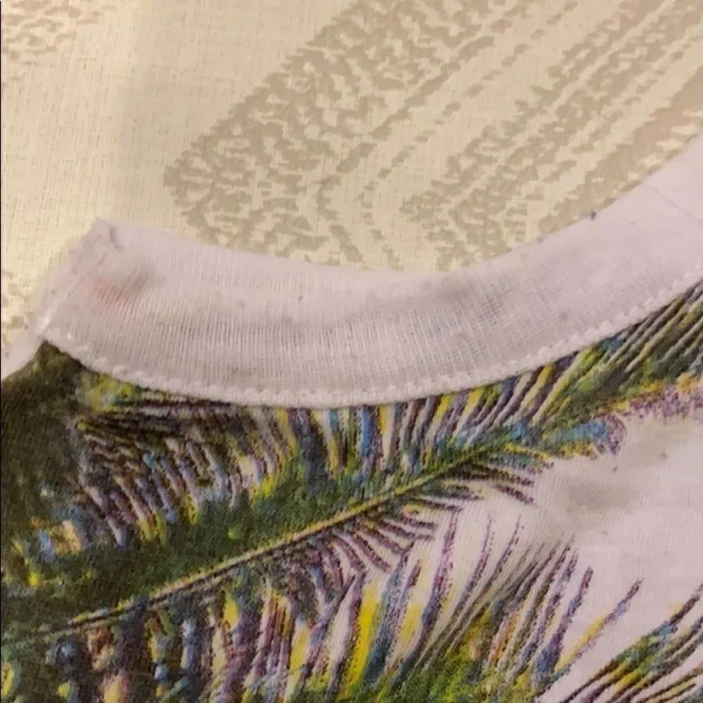 Chaser White with Palm Tree Racerback Tank Top. - Picture 4 of 6